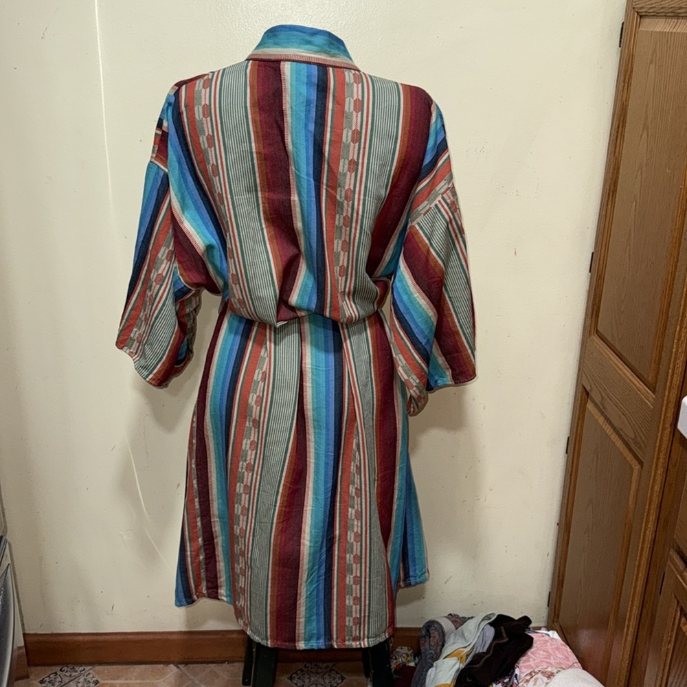 Striped Multicolor Women's Robe - Picture 4 of 4